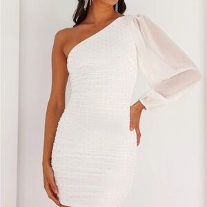 Hello Molly White One-Shoulder Dress size US 4